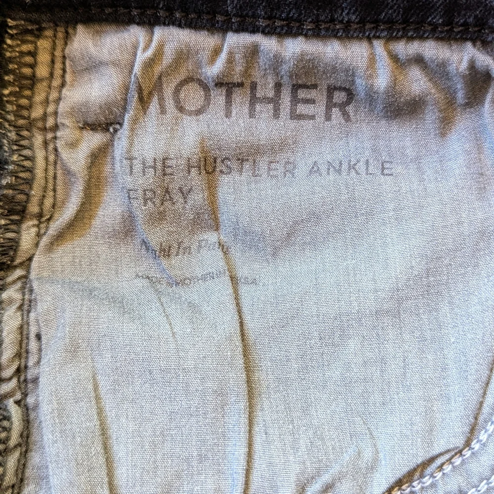 Mother Hustler Fray Jeans Sz‎ 27 Night in Paris Dark Blue Denim Raw Hem Flare - Picture 13 of 14